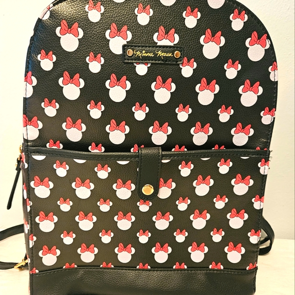 Disney Parks Minnie Mouse Vegan Leather Back Pack Disney